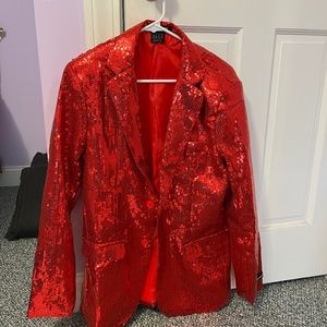 Mens red sequin suit jacket